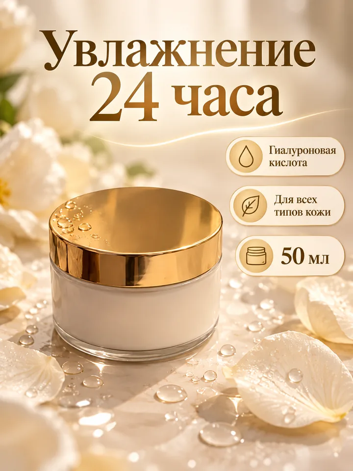 Крем для лица: карточка товара, сделанная нейросетью